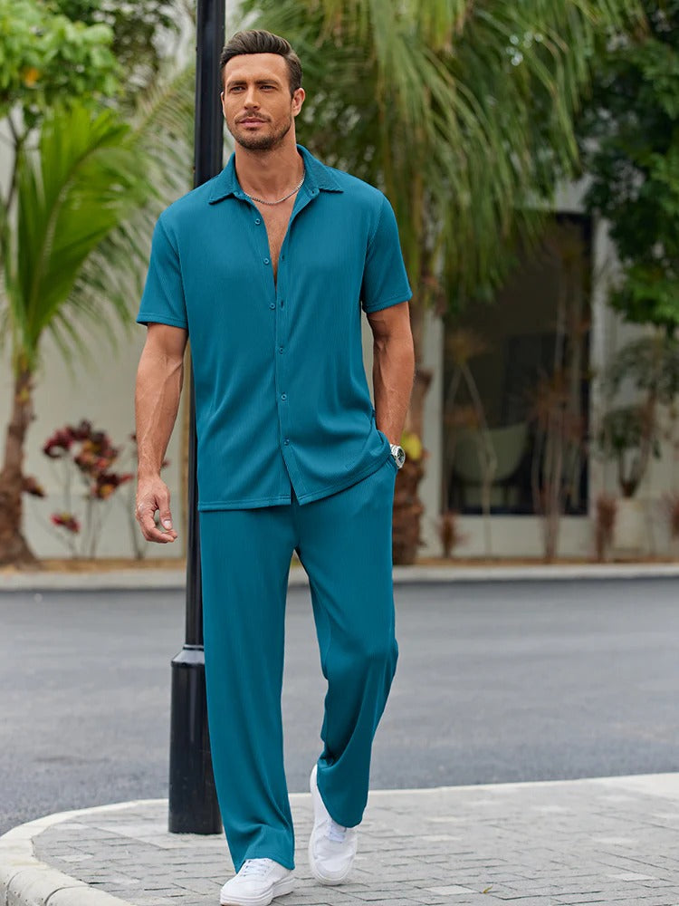 Conjunto Élite™ – Camisa y Pantalón Casual para Hombre