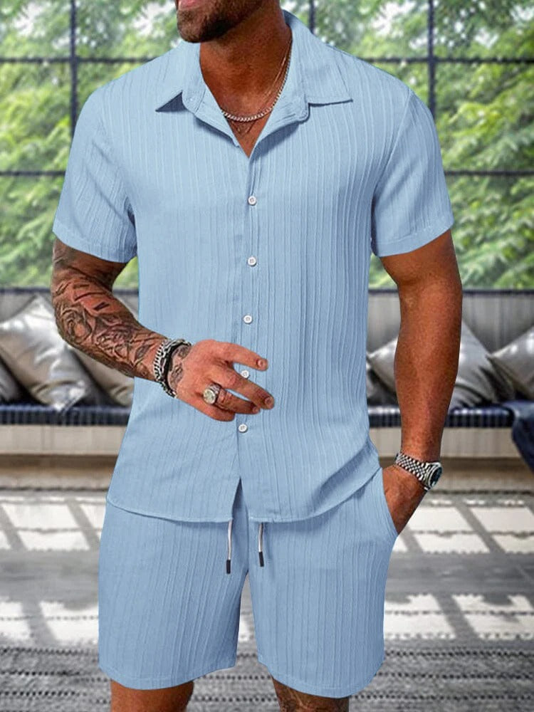 Conjunto Riviera™ – Camisa Texturizada y Pantalón para Hombre