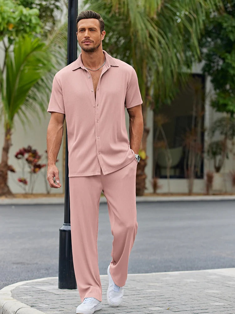 Conjunto Élite™ – Camisa y Pantalón Casual para Hombre