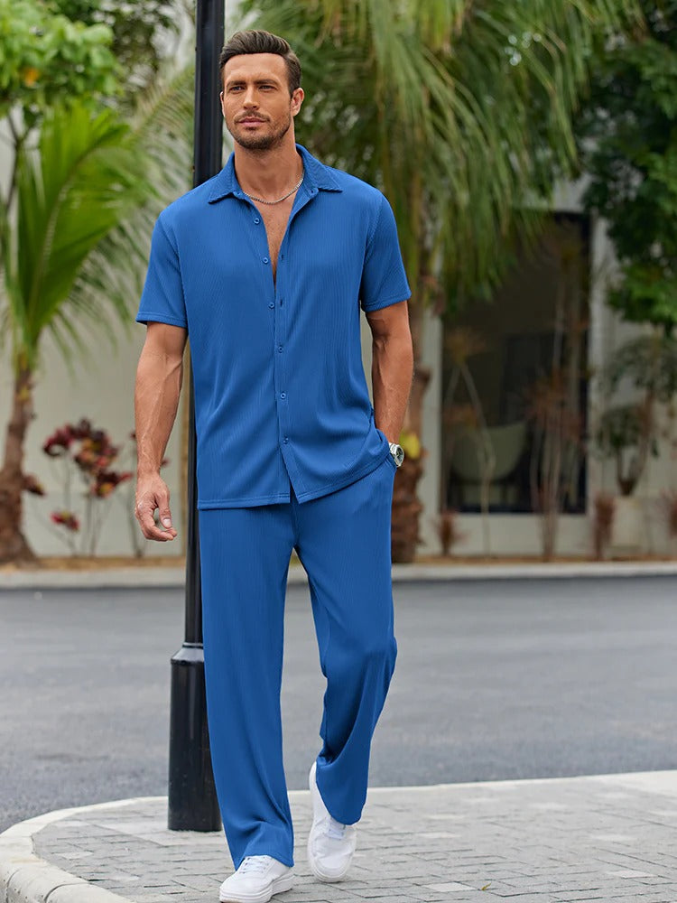 Conjunto Élite™ – Camisa y Pantalón Casual para Hombre