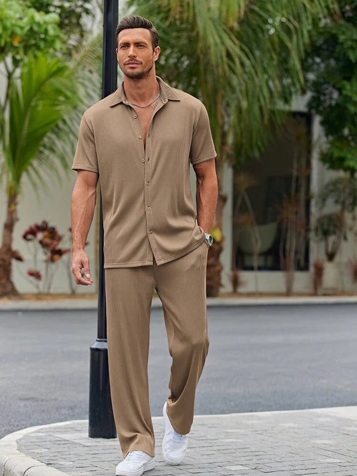 Conjunto Élite™ – Camisa y Pantalón Casual para Hombre