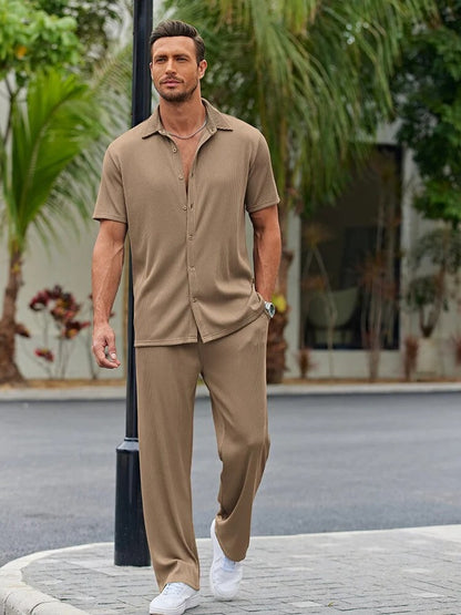 Conjunto Élite™ – Camisa y Pantalón Casual para Hombre