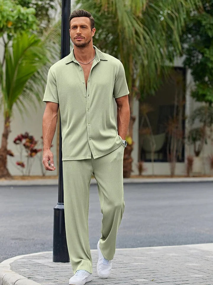 Conjunto Élite™ – Camisa y Pantalón Casual para Hombre