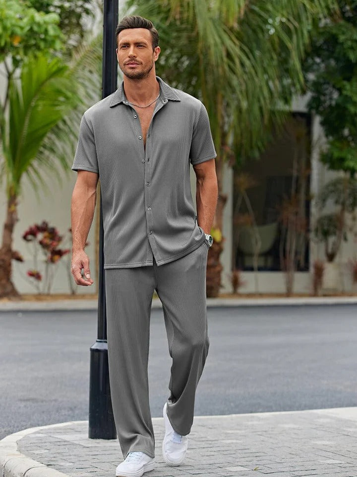 Conjunto Élite™ – Camisa y Pantalón Casual para Hombre