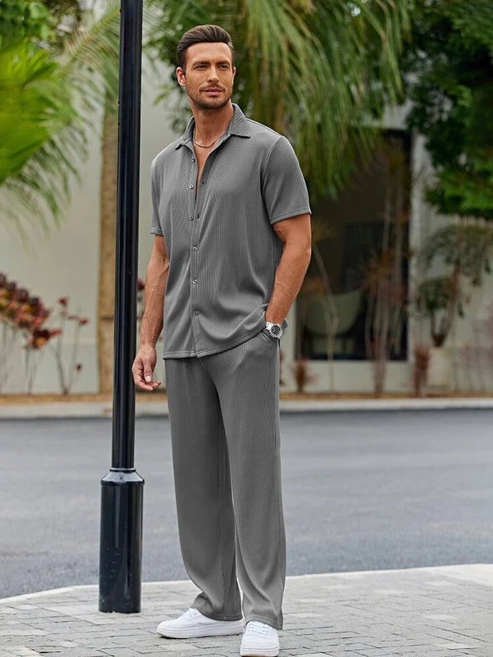 Conjunto Élite™ – Camisa y Pantalón Casual para Hombre