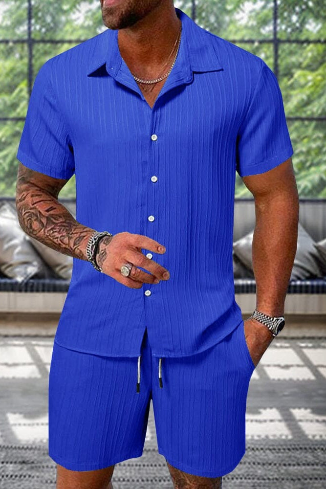 Conjunto Riviera™ – Camisa Texturizada y Pantalón para Hombre