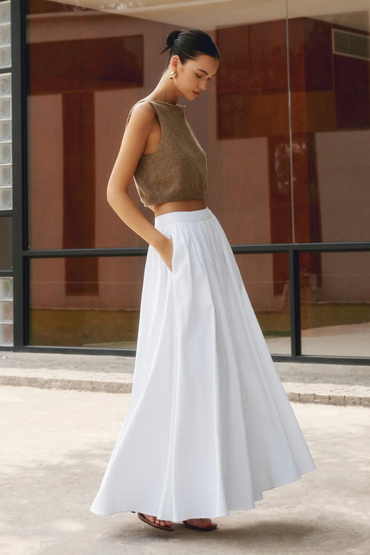 Falda Plisada de Algodón – Elegancia Atemporal