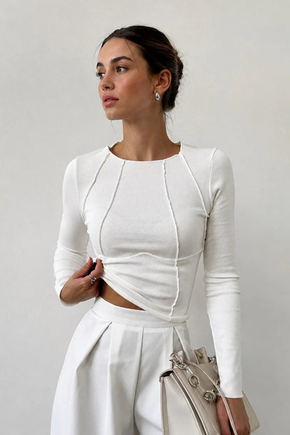 Camiseta Canalé de Manga Larga | Elegante, Ajustada y Cómoda