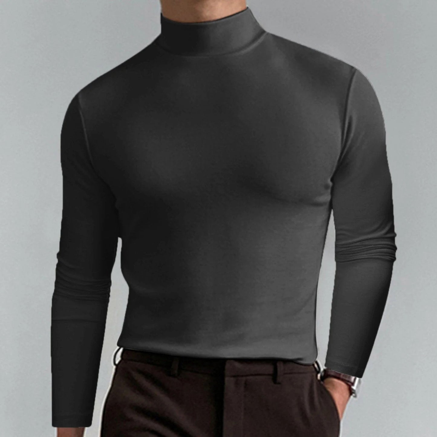 Camiseta Urban Fit™ | Cuello Alto de Manga Larga para Hombre