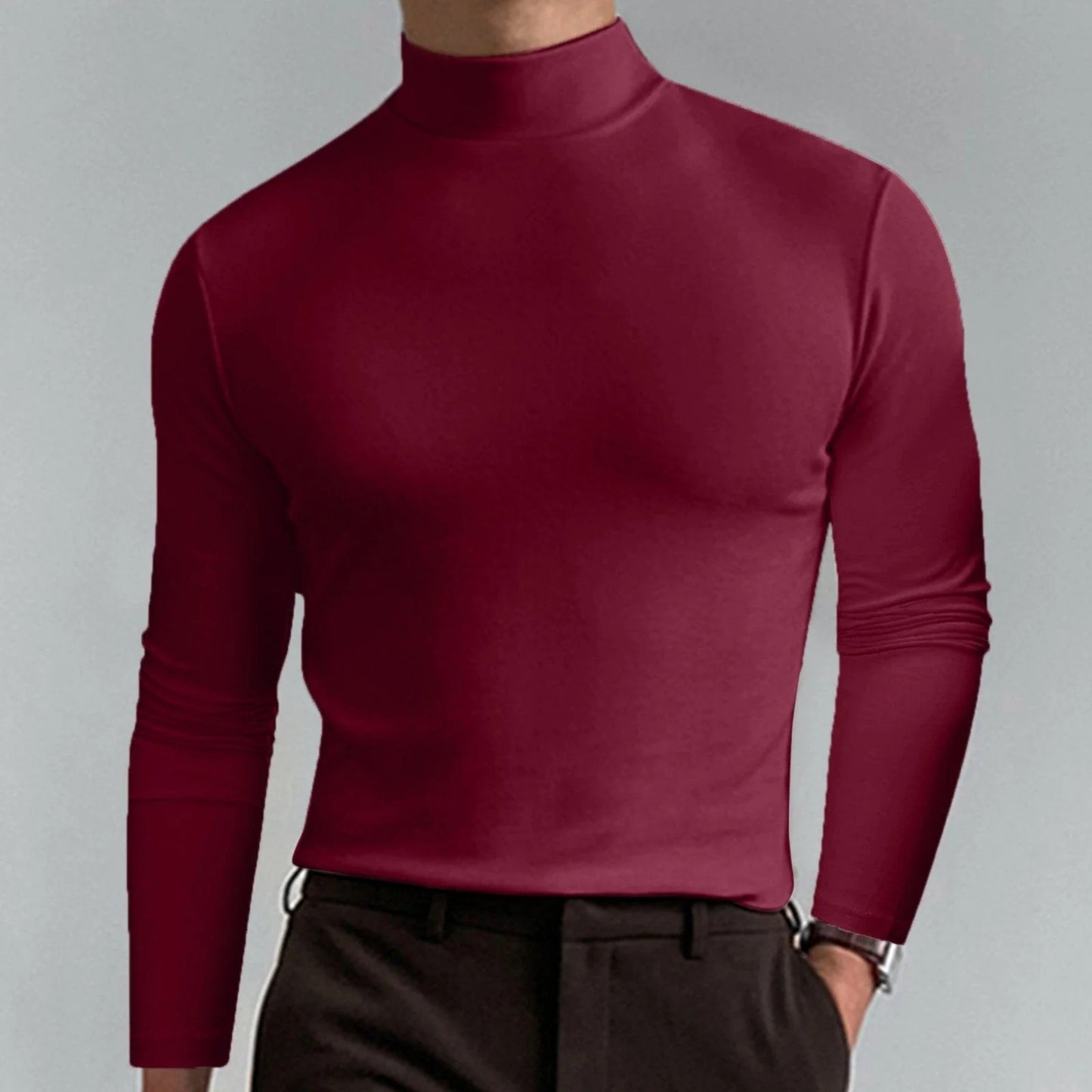 Camiseta Urban Fit™ | Cuello Alto de Manga Larga para Hombre