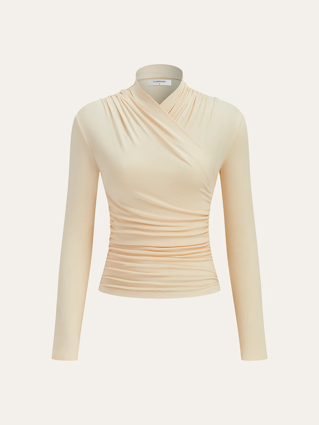 Camiseta Elegance de Cuello Cruzado con Fruncido