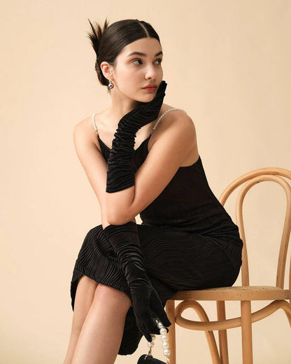 Vestido Élia Pearl Wave – Elegancia Texturizada