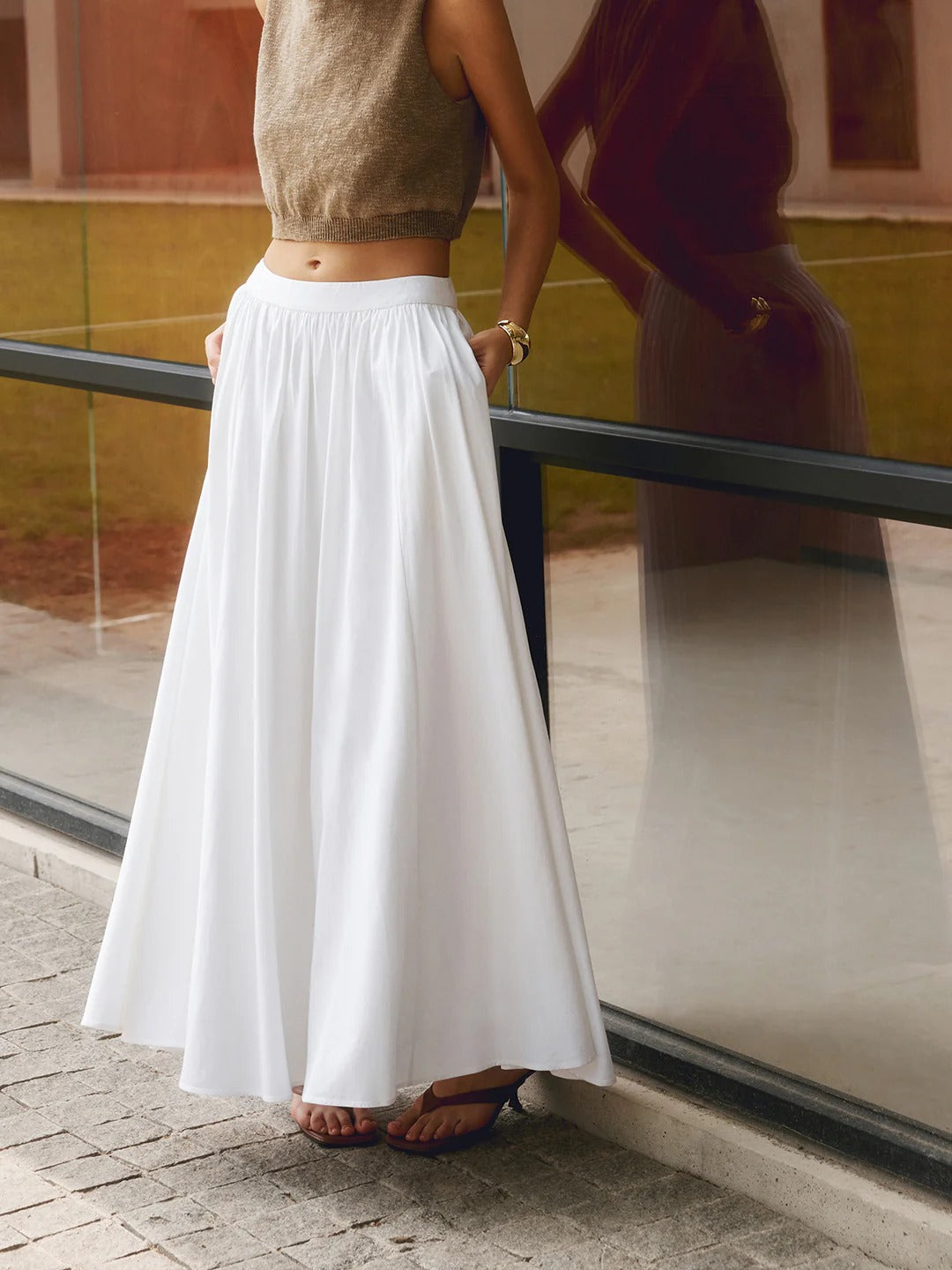 Falda Plisada de Algodón – Elegancia Atemporal