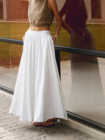Falda Plisada de Algodón – Elegancia Atemporal