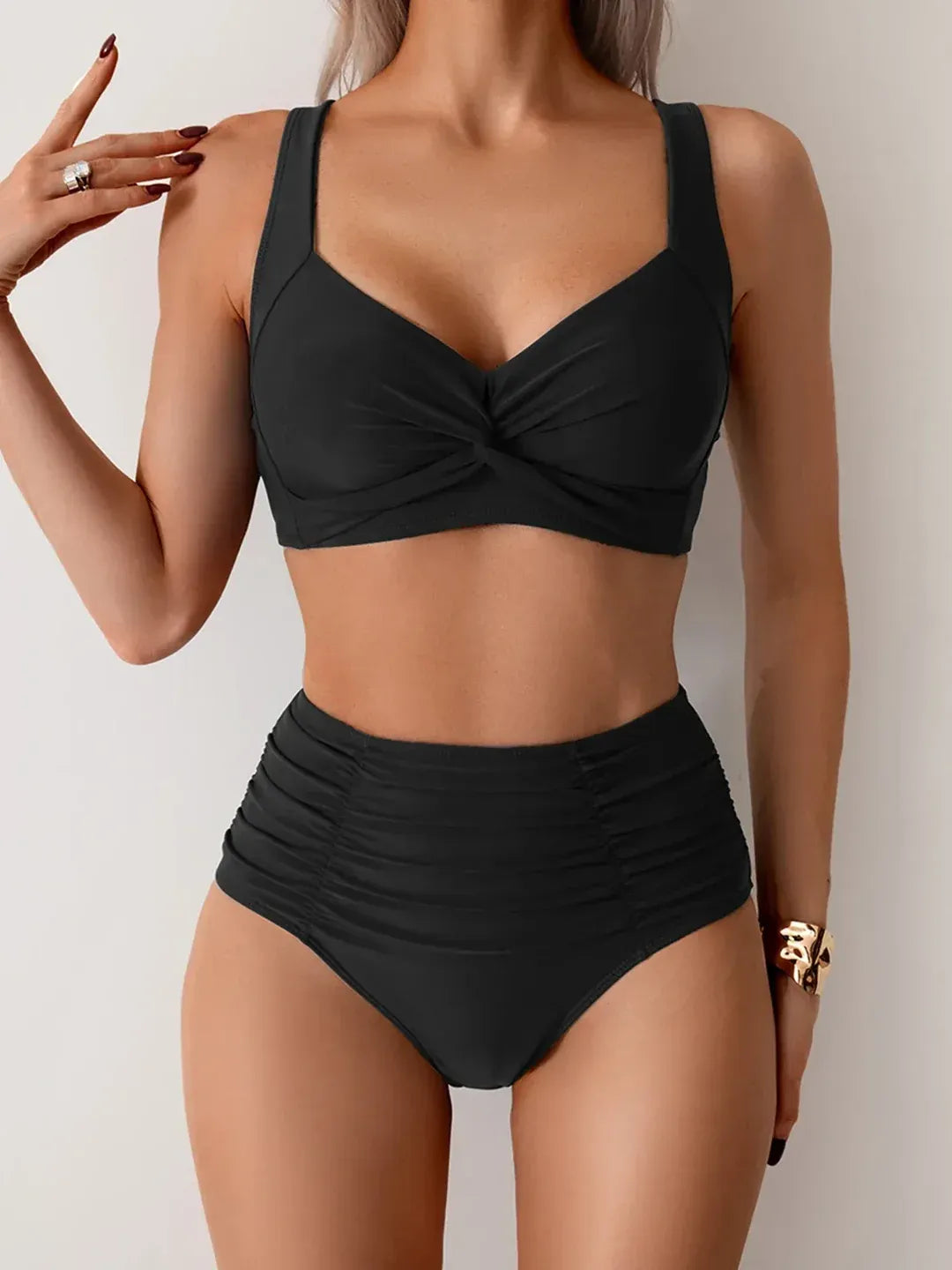 Bikini Serena | Cintura Alta y Top Fruncido de Máxima Sujeción