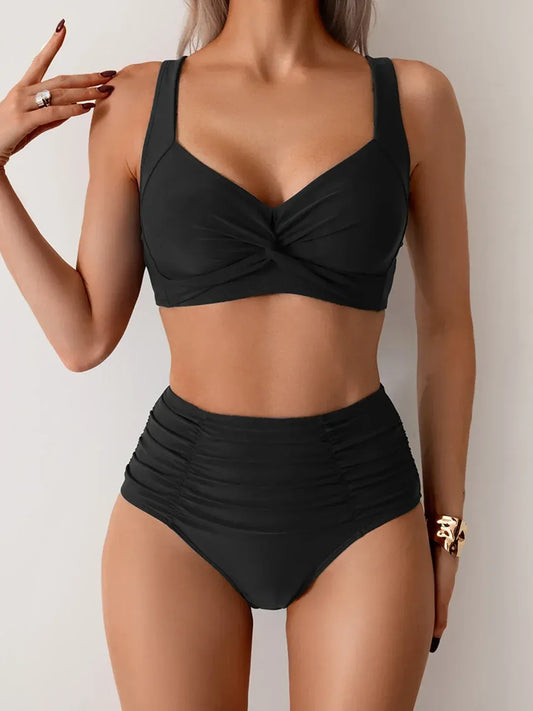 Bikini Serena | Cintura Alta y Top Fruncido de Máxima Sujeción