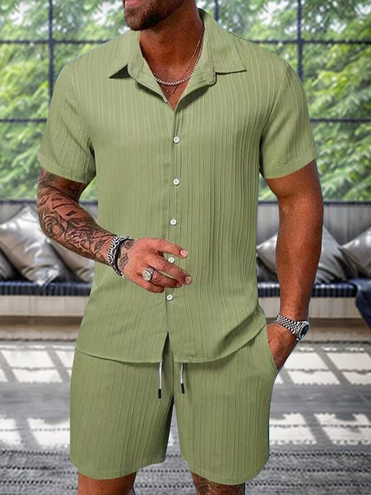 Conjunto Riviera™ – Camisa Texturizada y Pantalón para Hombre