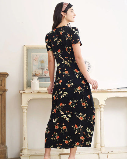 Vestido Valeria Bloom – Elegancia Floral Maxi