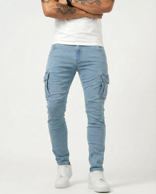 Pantalón Cargo Marino Elástico