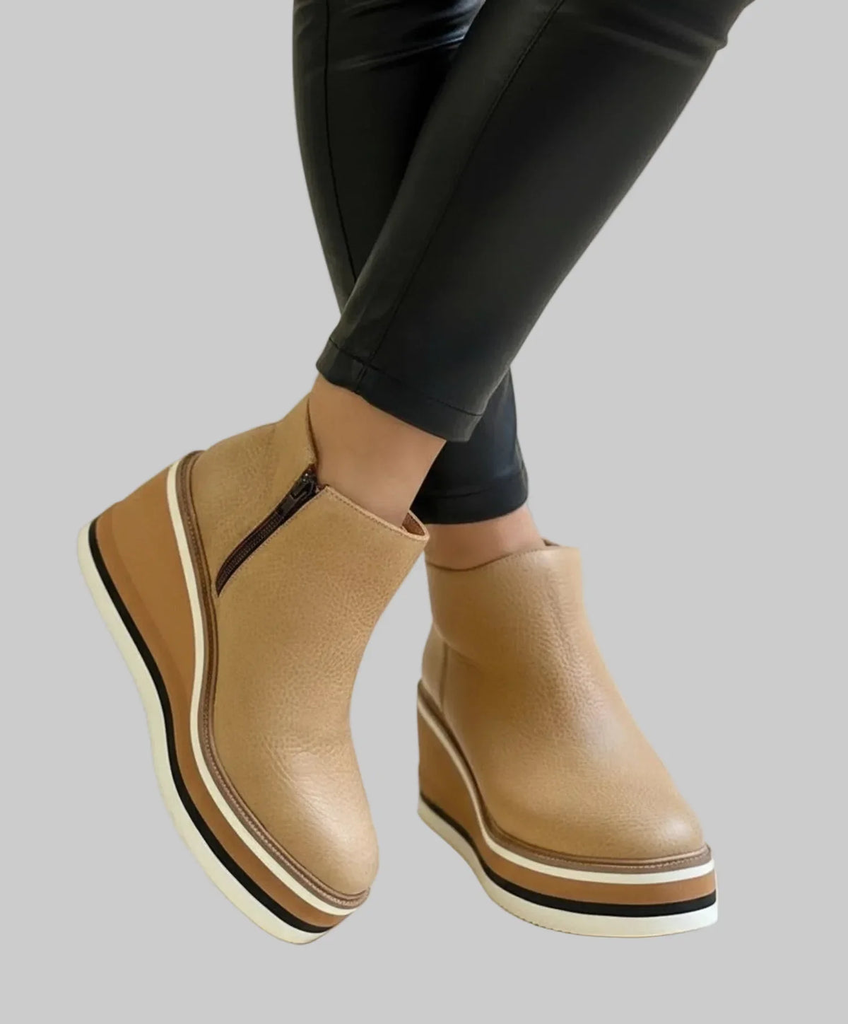 Merle | Botines de cuña con cremallera
