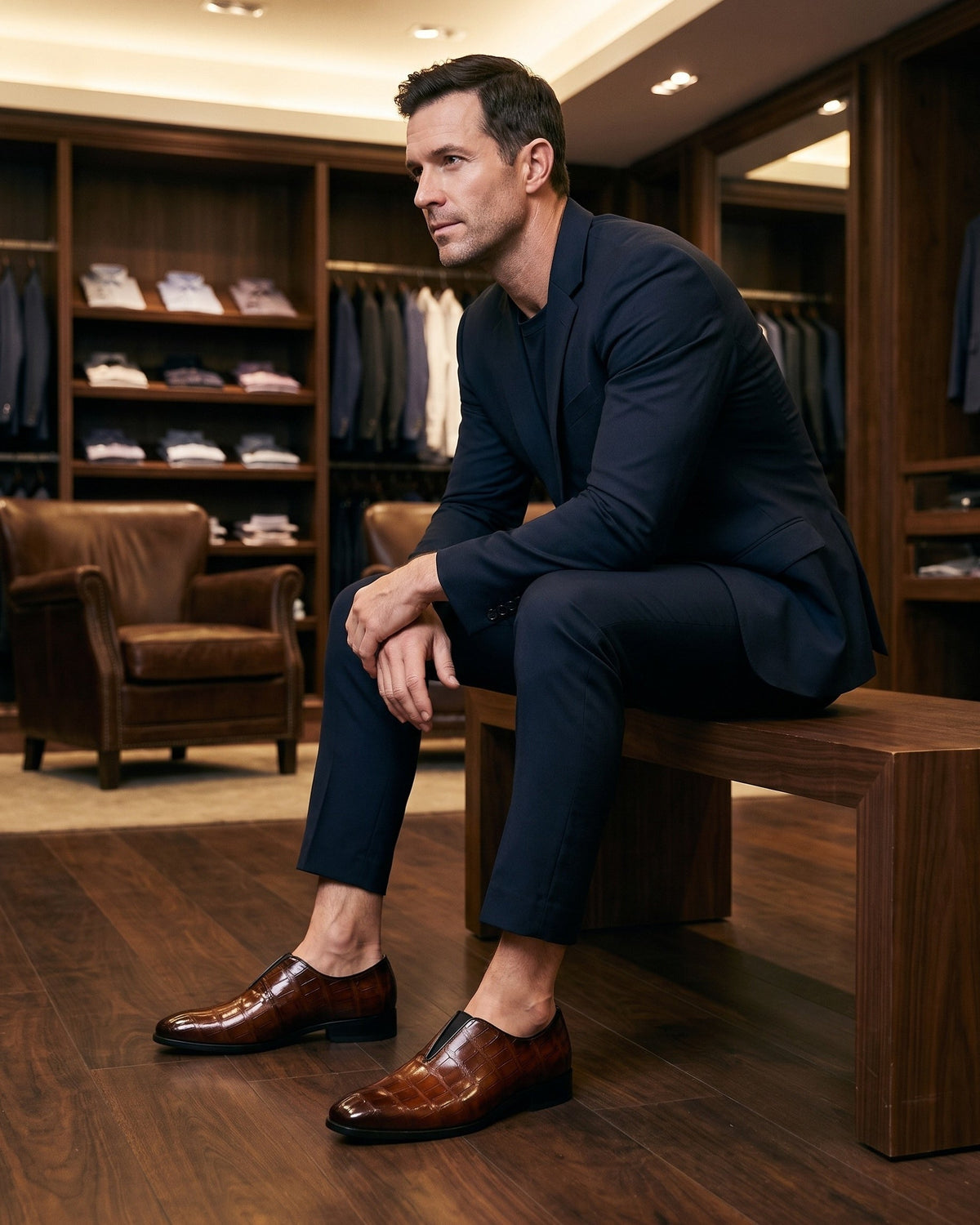 Mocasín Lorenzo de piel sin cordones