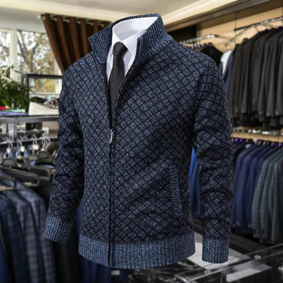 Tobias™ – Suéter de punto con cuello con cremallera